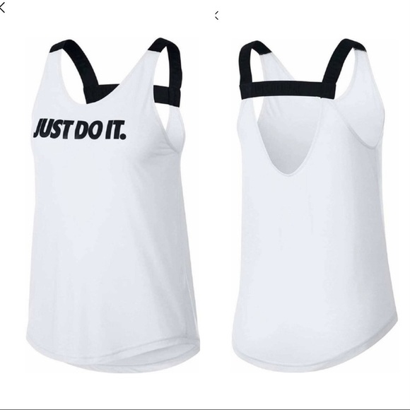 Nike WOMENS Just Do IT Elastika Top Vest Tank Black DRI FIT BQ5802-100 - Picture 1 of 7